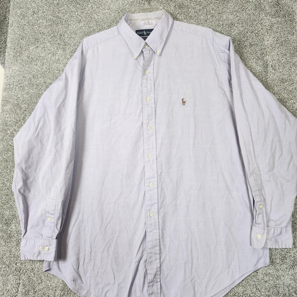 Ralph Lauren Shirt Mens Extra Large Purple Yarmouth Button Down Oxford Pony Logo